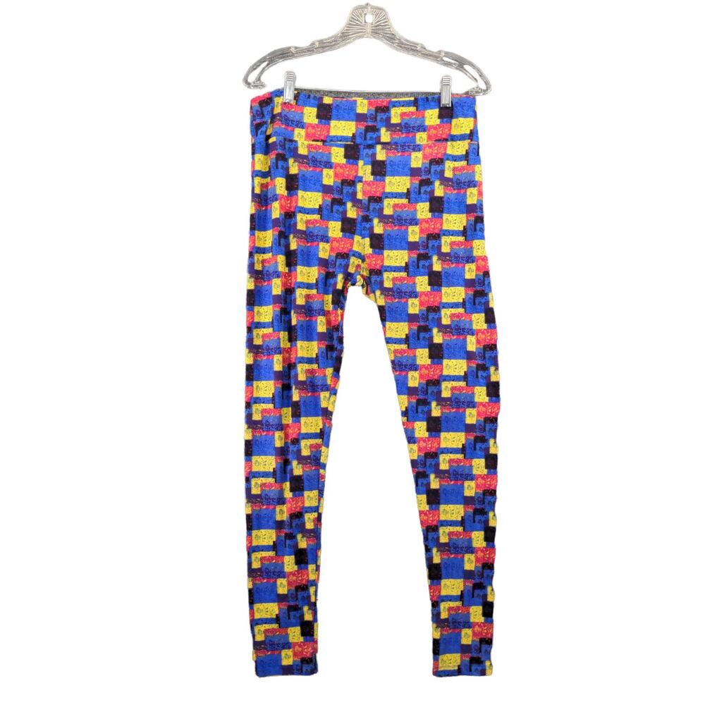 LuLaRoe Womens Tall & Curvy Leggings Actual 31x29.5 Color Block